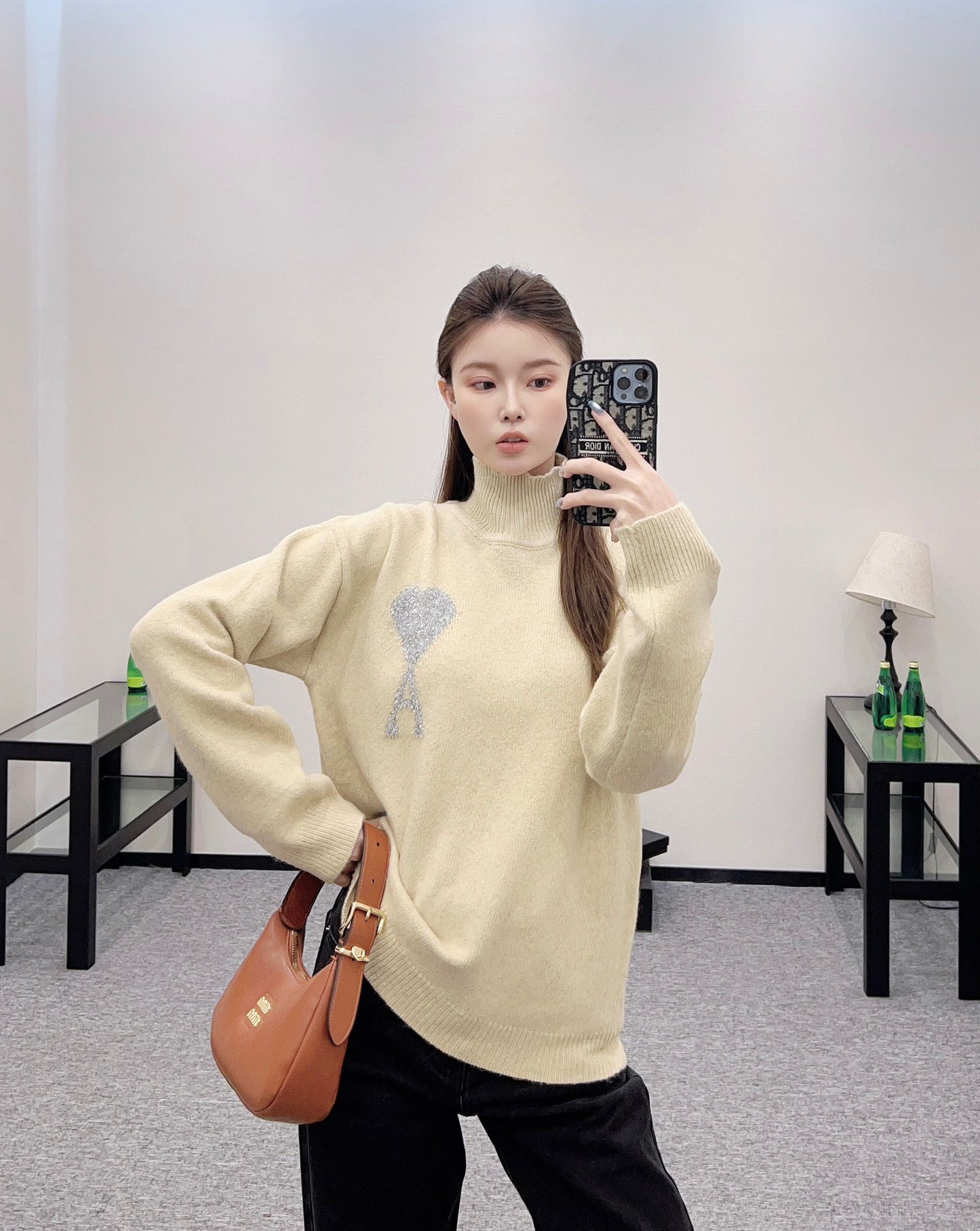 A*♥2025 new product Heart knitted sweater