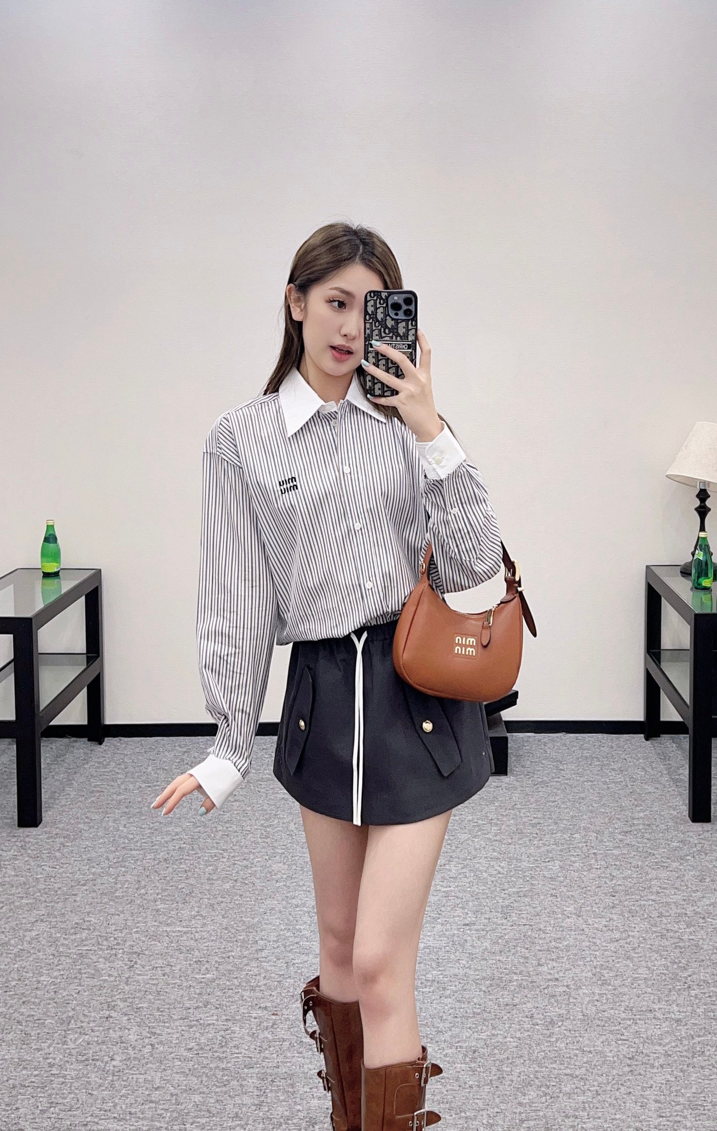 Mi*mi*♥2025 new products Striped short shirt