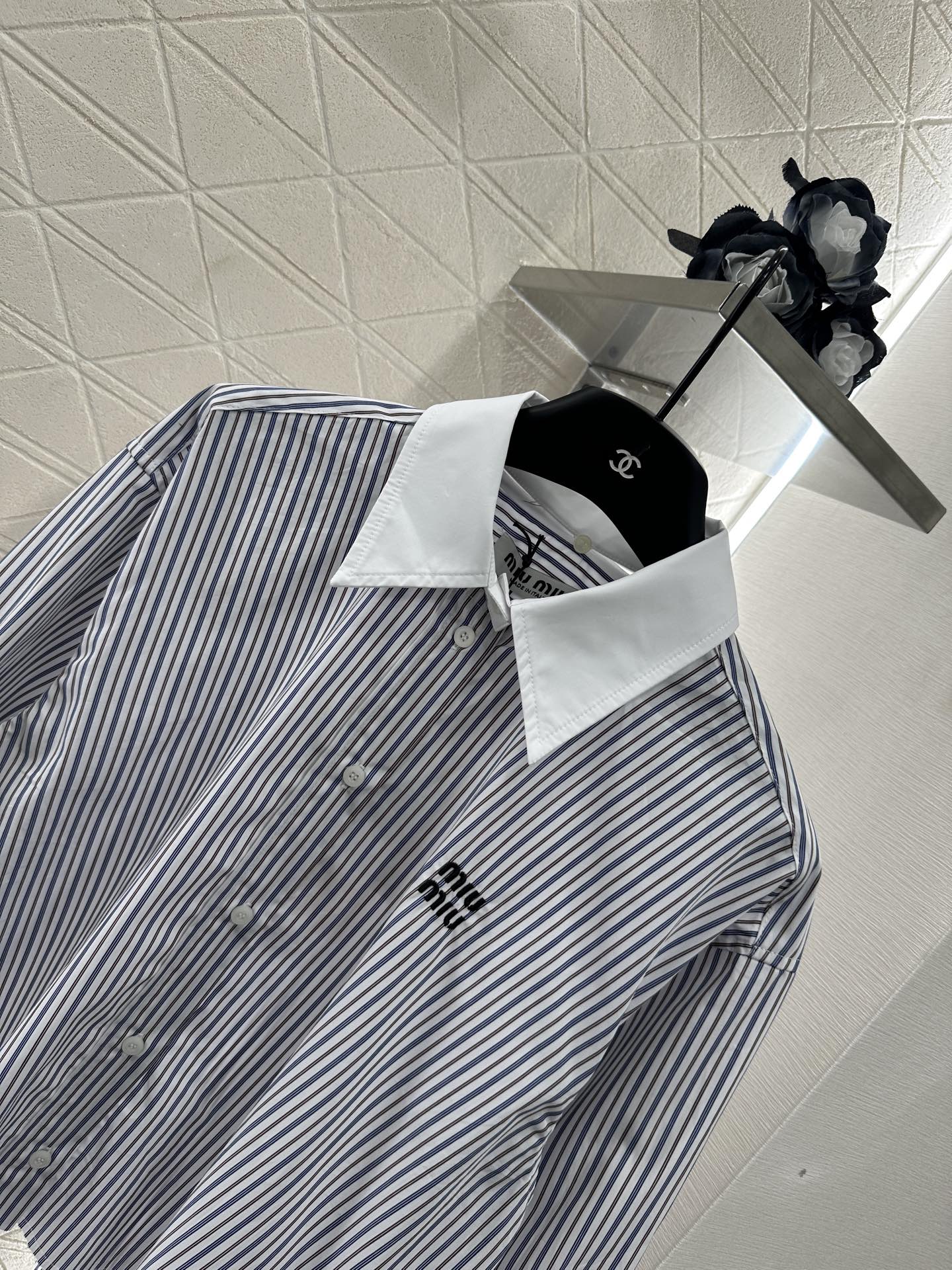 Mi*mi*♥2025 new products Striped short shirt