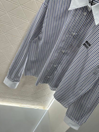 Mi*mi*♥2025 new products Striped short shirt