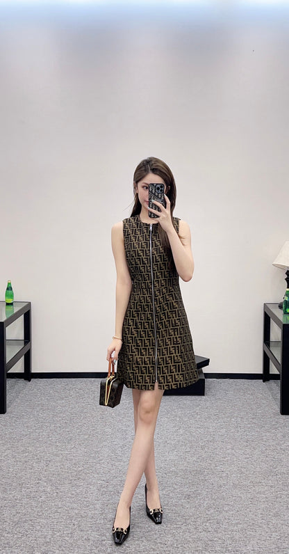 F*♥2025 new product Jacquard vest dress