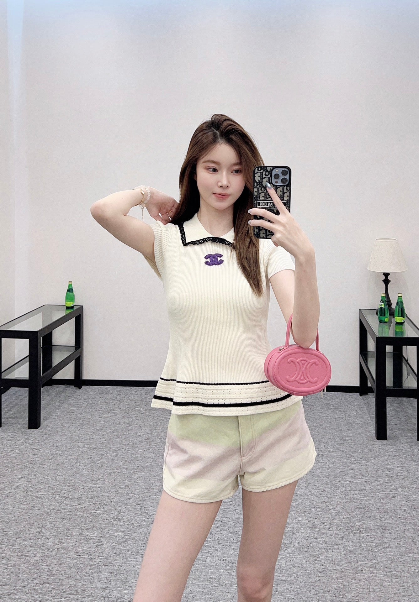 C*♥2025 new product Hollow knitted short sleeves