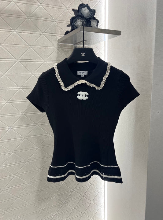 C*♥2025 new product Hollow knitted short sleeves