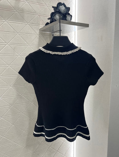 C*♥2025 new product Hollow knitted short sleeves