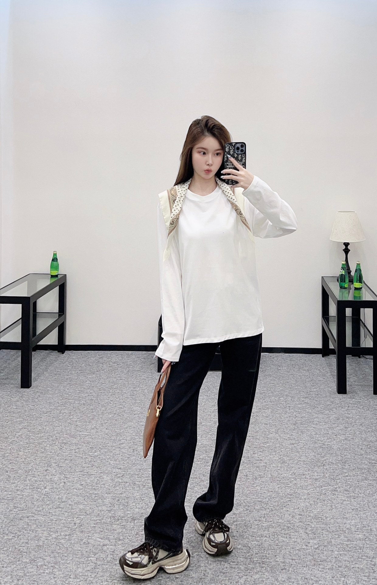 2025 New Products Scarf Round Neck Top