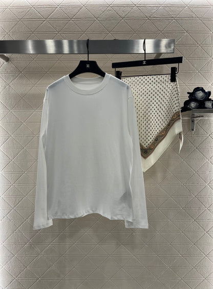 2025 New Products Scarf Round Neck Top