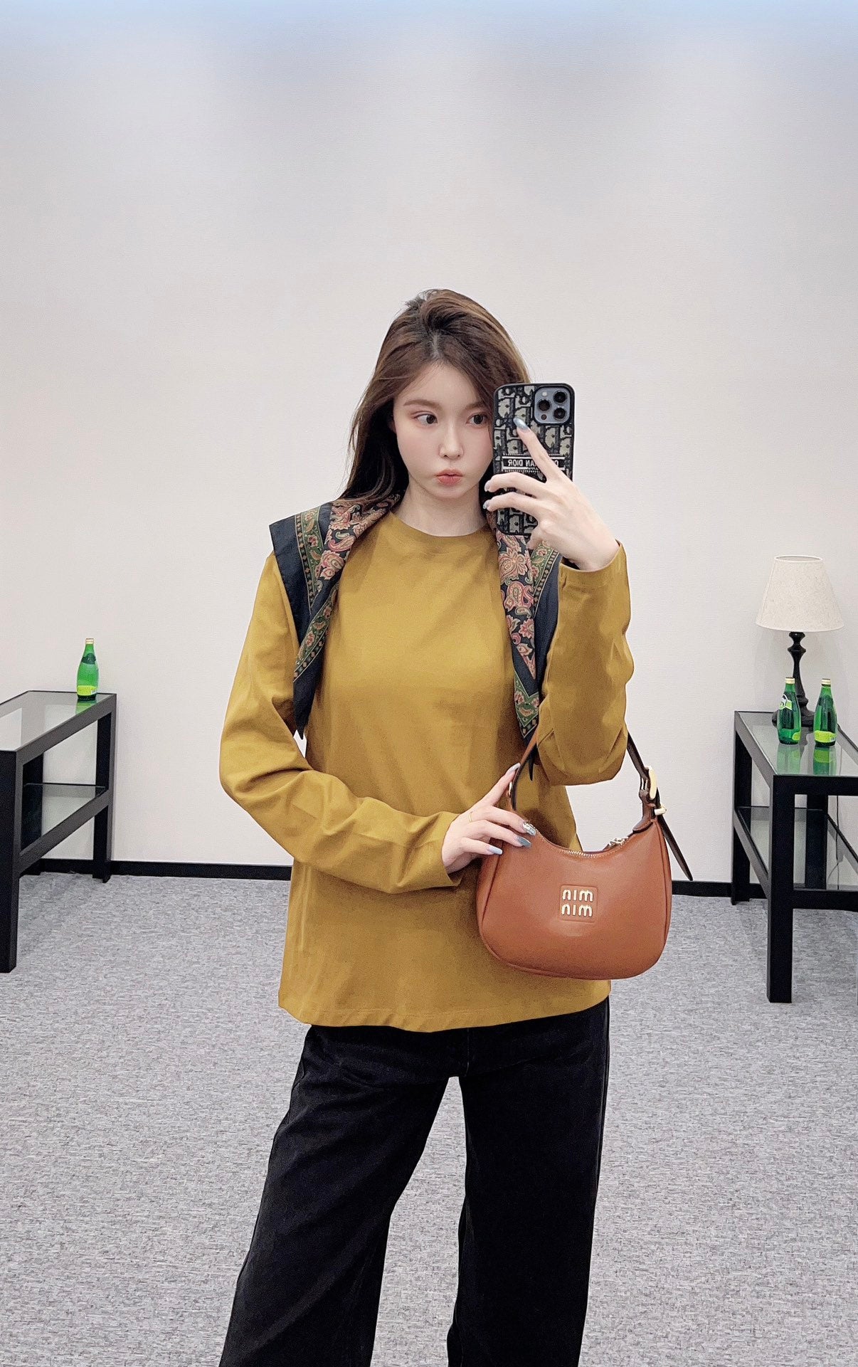 2025 New Products Scarf Round Neck Top