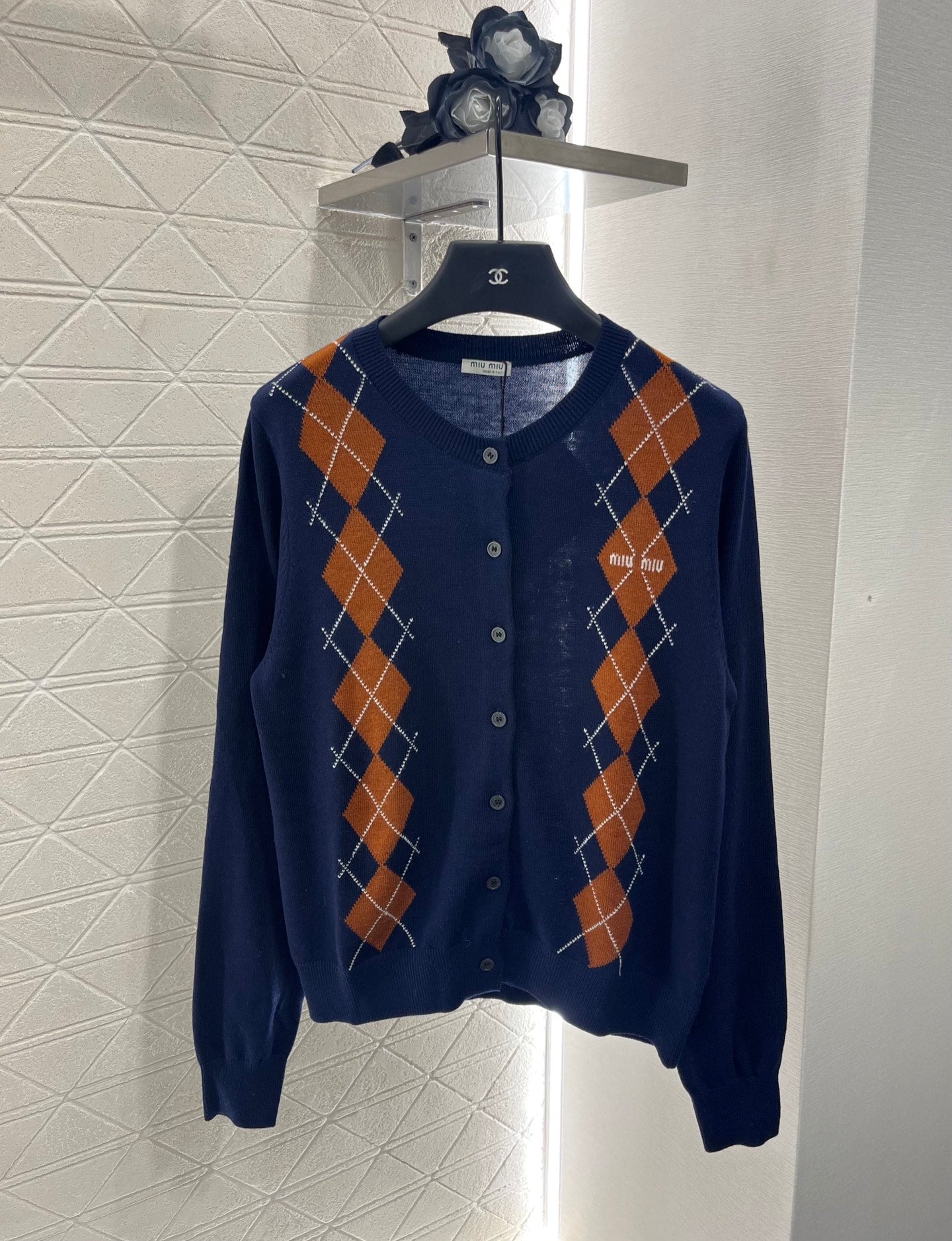 Mi*mi*♥2025 new product Diamond knitted cardigan