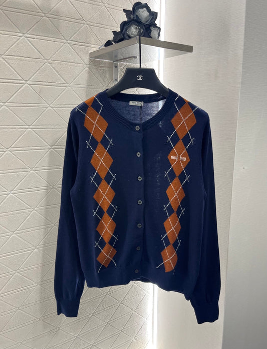 Mi*mi*♥2025 new product Diamond knitted cardigan