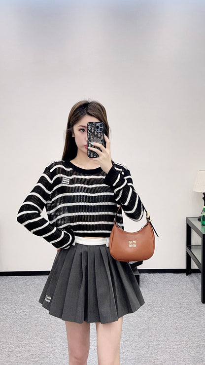 Mi*mi*♥2025 new product Knitted long-sleeved top