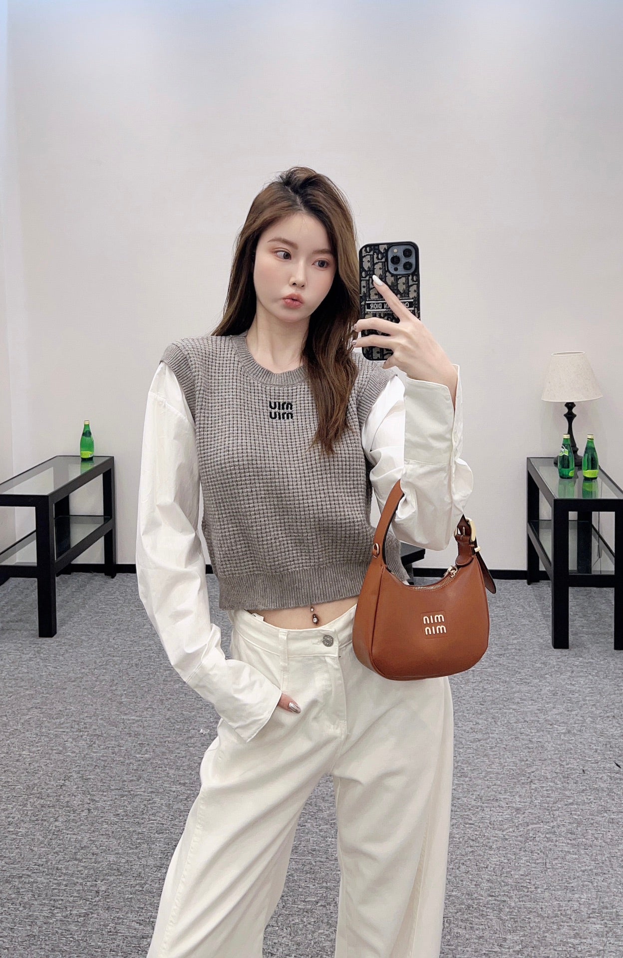 Mimi*♥2025 New Arrival Knitted long-sleeved top