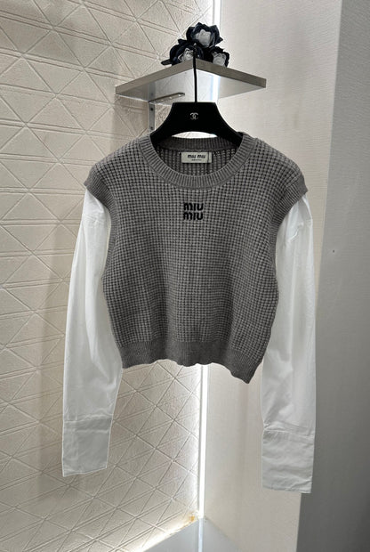 Mimi*♥2025 New Arrival Knitted long-sleeved top