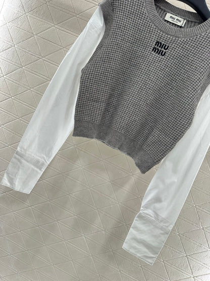 Mimi*♥2025 New Arrival Knitted long-sleeved top