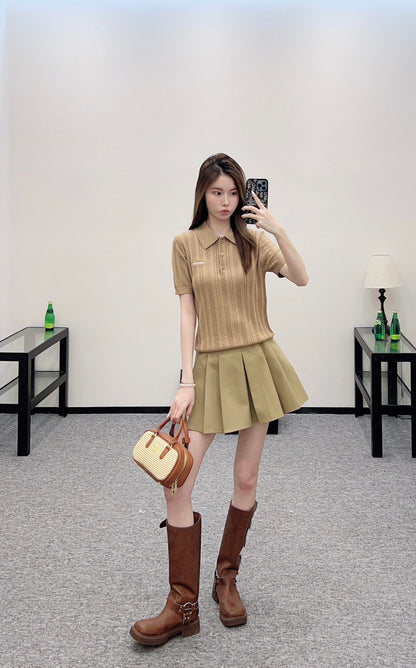 Mimi*♥2025 New Arrivals Knitted Short-Sleeve