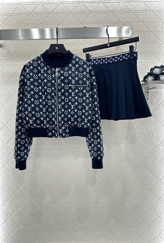 Louis*♥ 2025 New Arrivals Reversible Jacket and Skirt Set