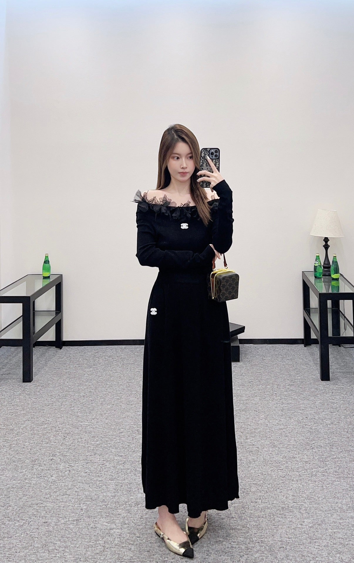 C*♥2025 New Arrival Knitted Long-Sleeved Skirt Set