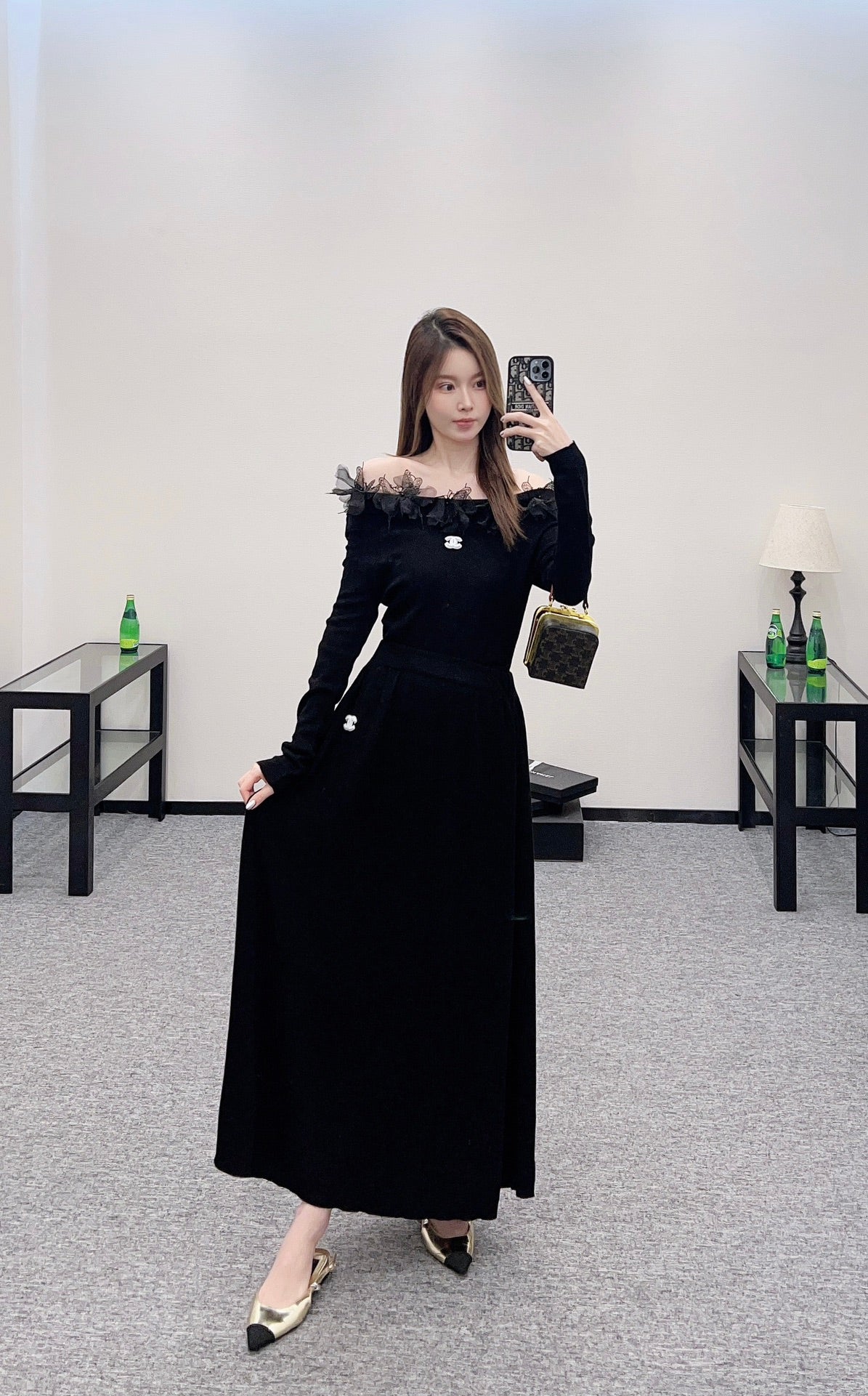 C*♥2025 New Arrival Knitted Long-Sleeved Skirt Set
