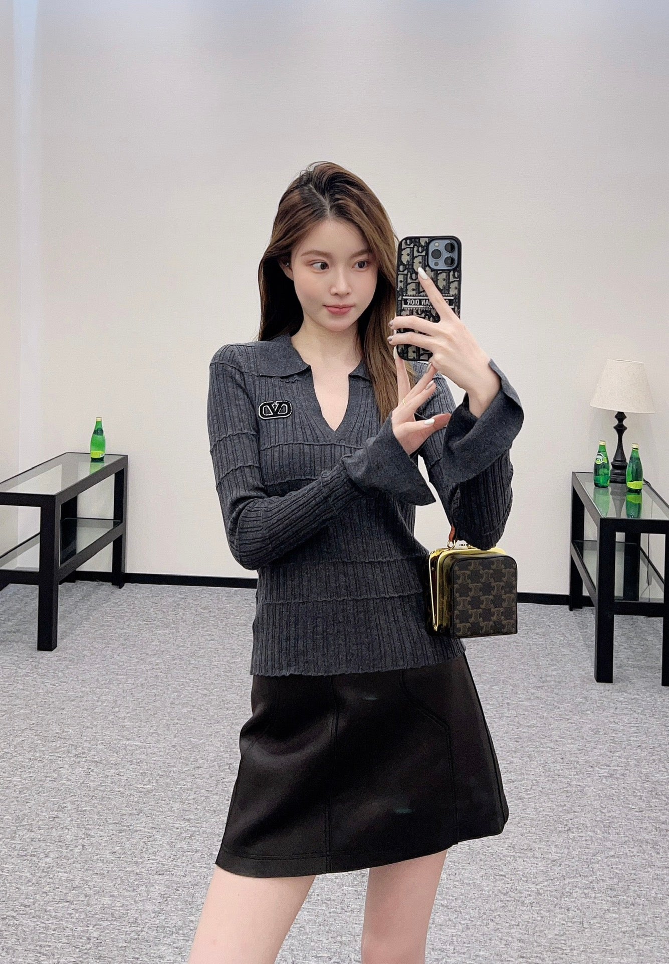 V*♥2025 New Arrival Lapel Knit Top