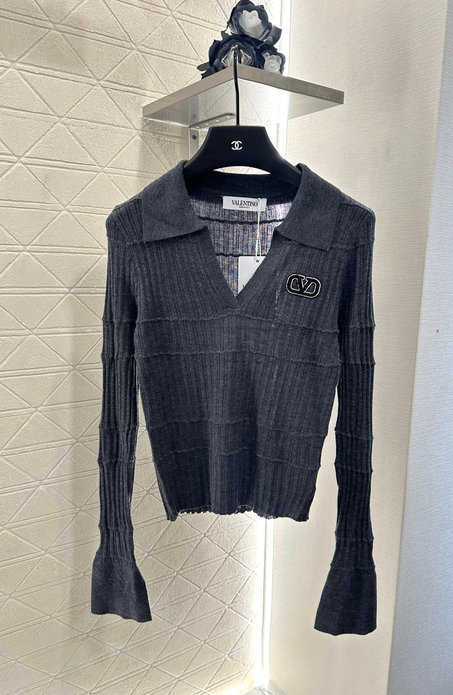 V*♥2025 New Arrival Lapel Knit Top