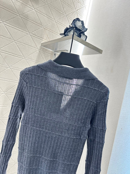 V*♥2025 New Arrival Lapel Knit Top
