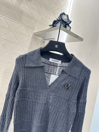 V*♥2025 New Arrival Lapel Knit Top