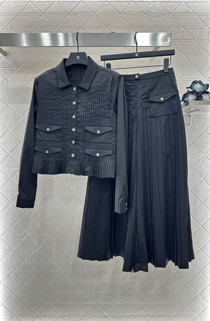 C*♥2025 New Arrival Long-sleeved shirt and culottes set