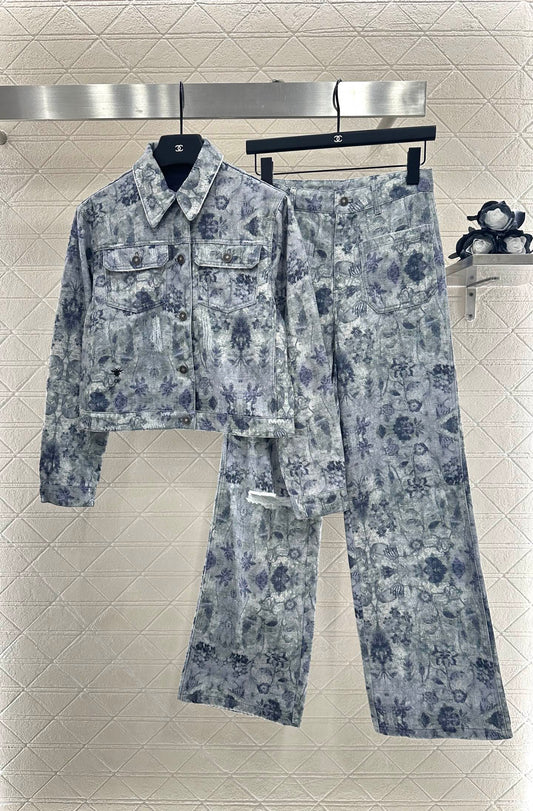 D*♥2025 New Arrivals Denim Jacket and Pants Set