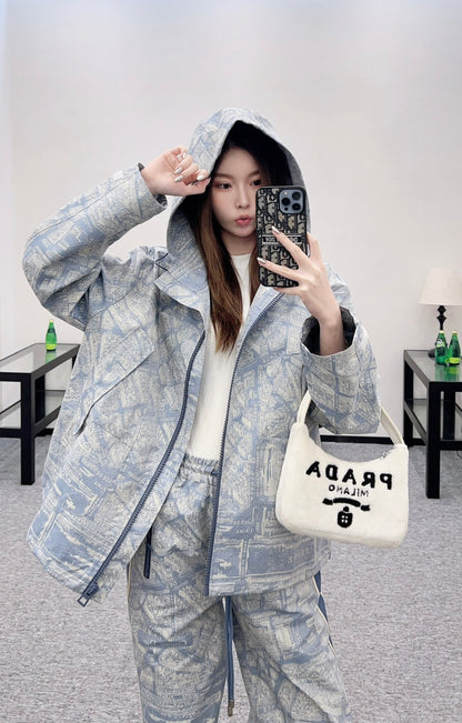 D*♥2025 New Arrivals Hooded Jacket and Pants Set