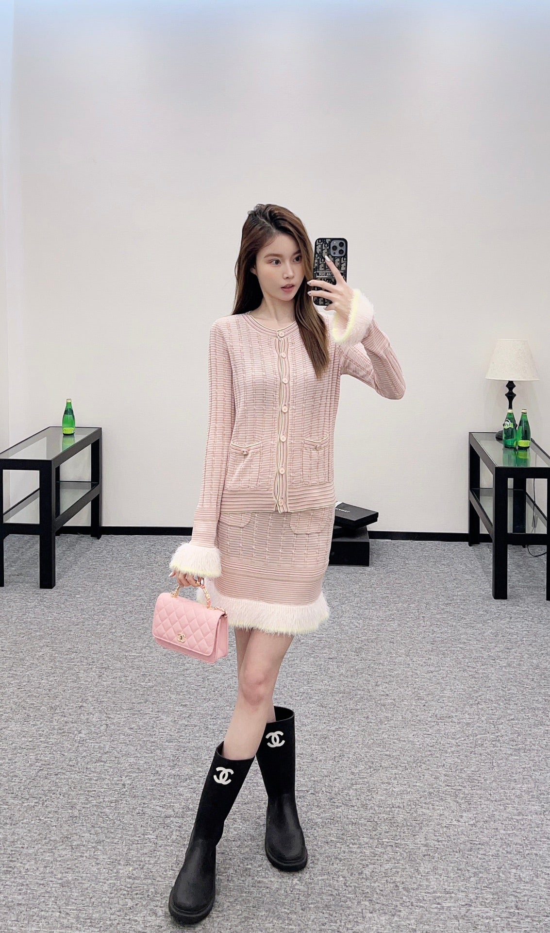 C*♥2025 New Arrival Knitted Skirt Long-Sleeved Set