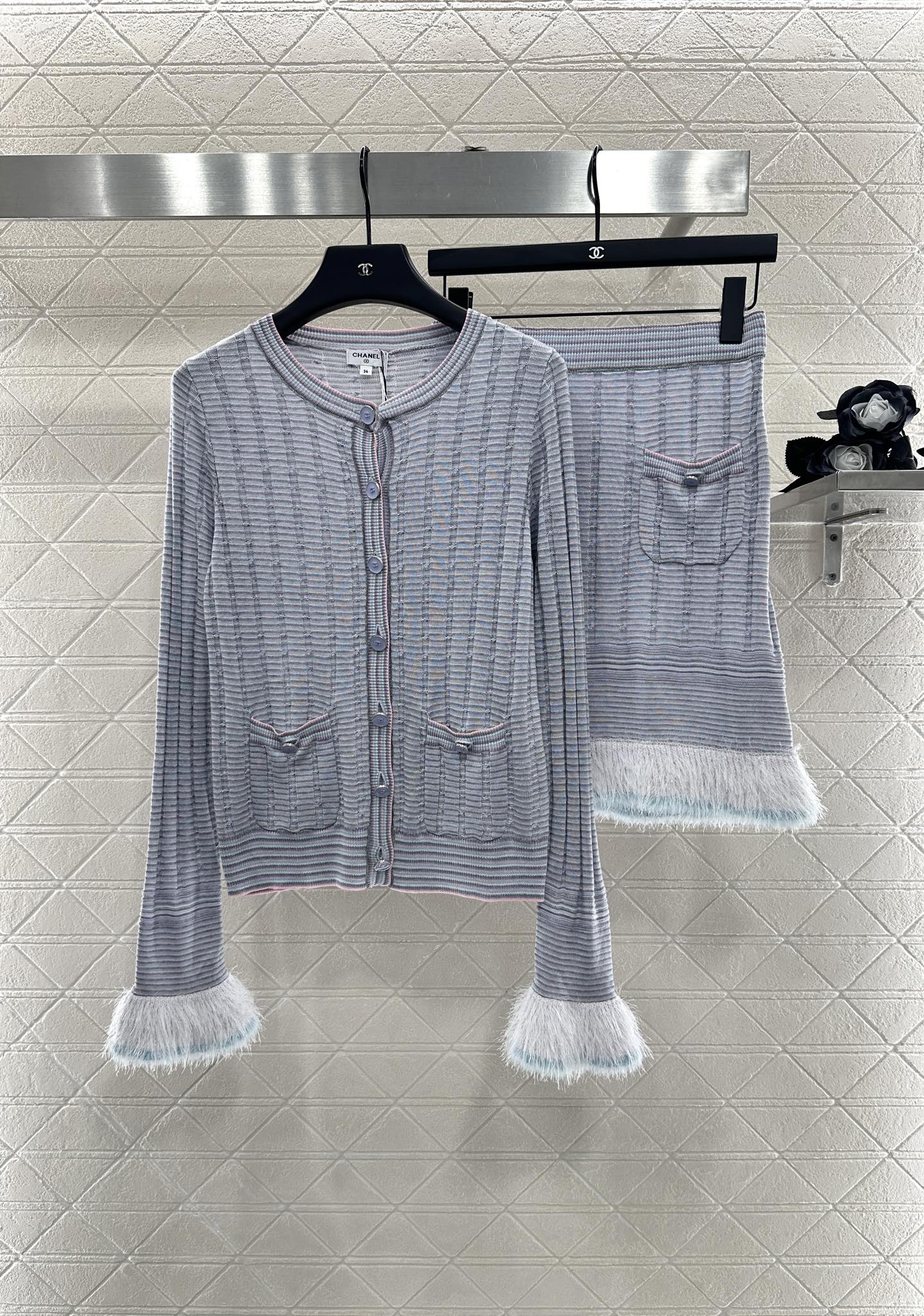 C*♥2025 New Arrival Knitted Skirt Long-Sleeved Set
