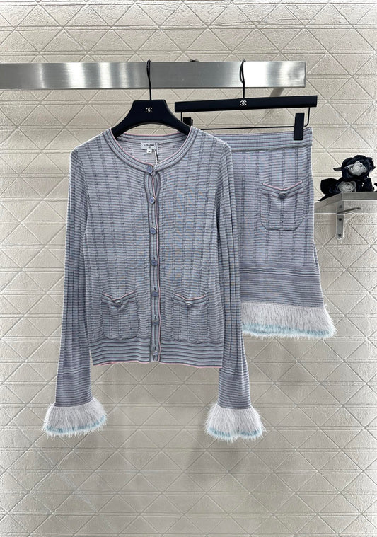 C*♥2025 New Arrival Knitted Skirt Long-Sleeved Set