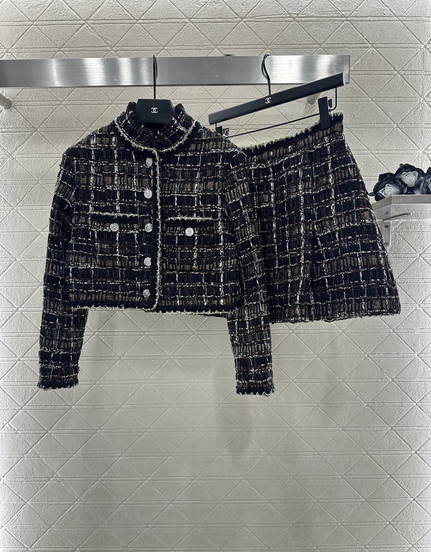 C*♥2025 New Arrival Woven Jacket and Skirt Set