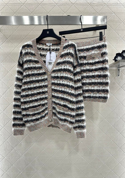 C*♥2025 New Arrival Knitted Cardigan and Skirt Set