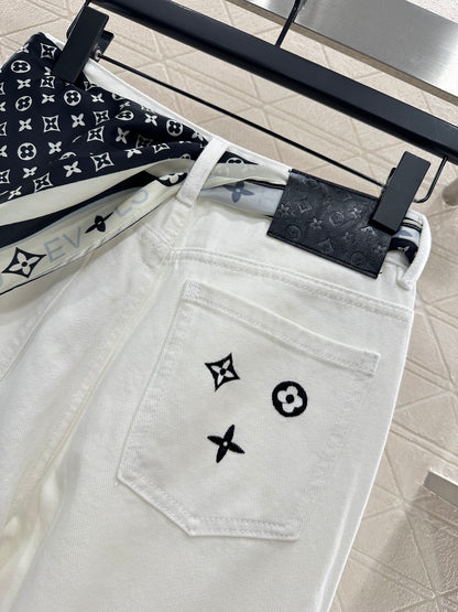 Louis*♥ 2025 New Arrivals Embroidered Denim Pants