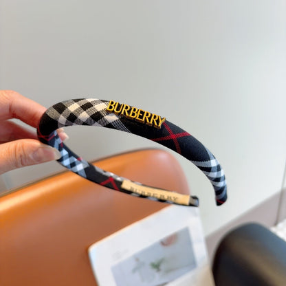 Bur New high version plaid narrow version headband