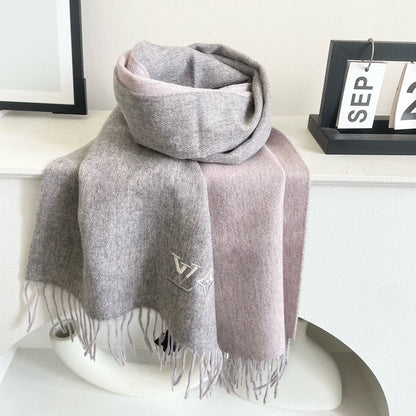 Louis classic striped plaid cashmere scarf