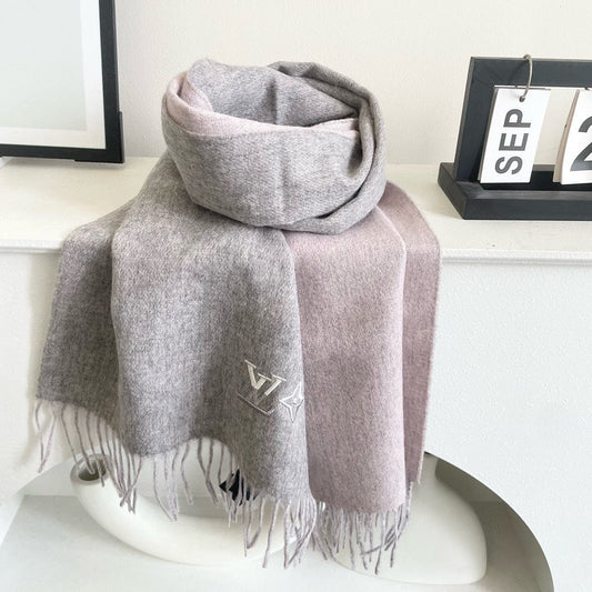 Louis classic striped plaid cashmere scarf