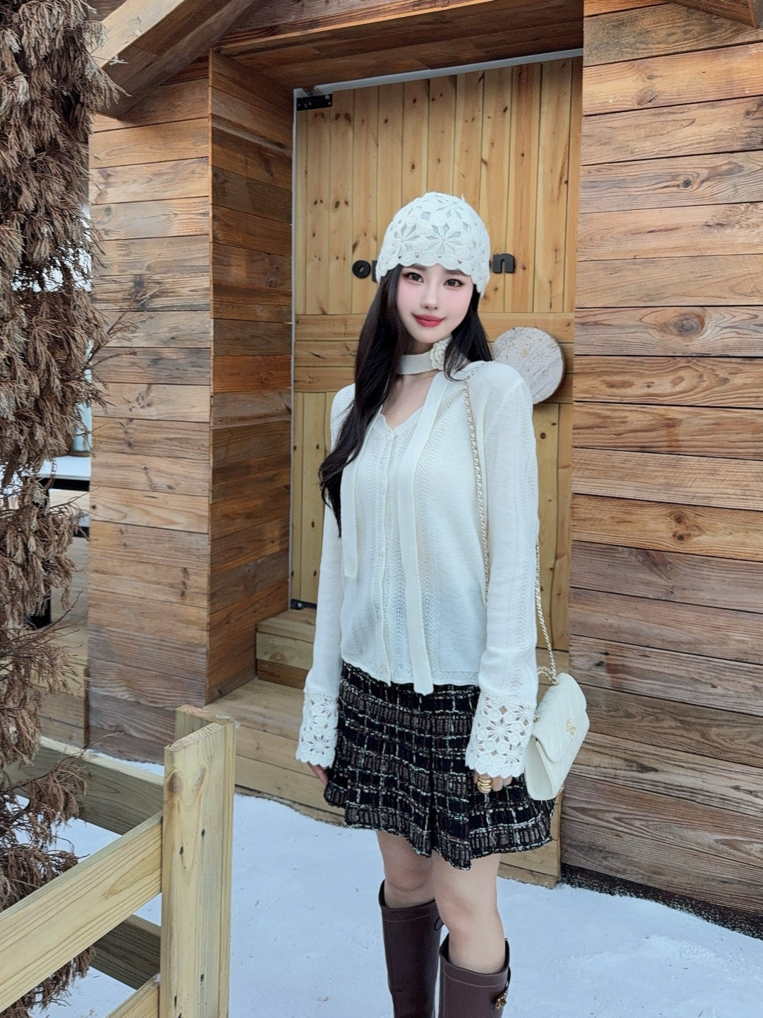 Chan NEW Cardigan + knitted hat