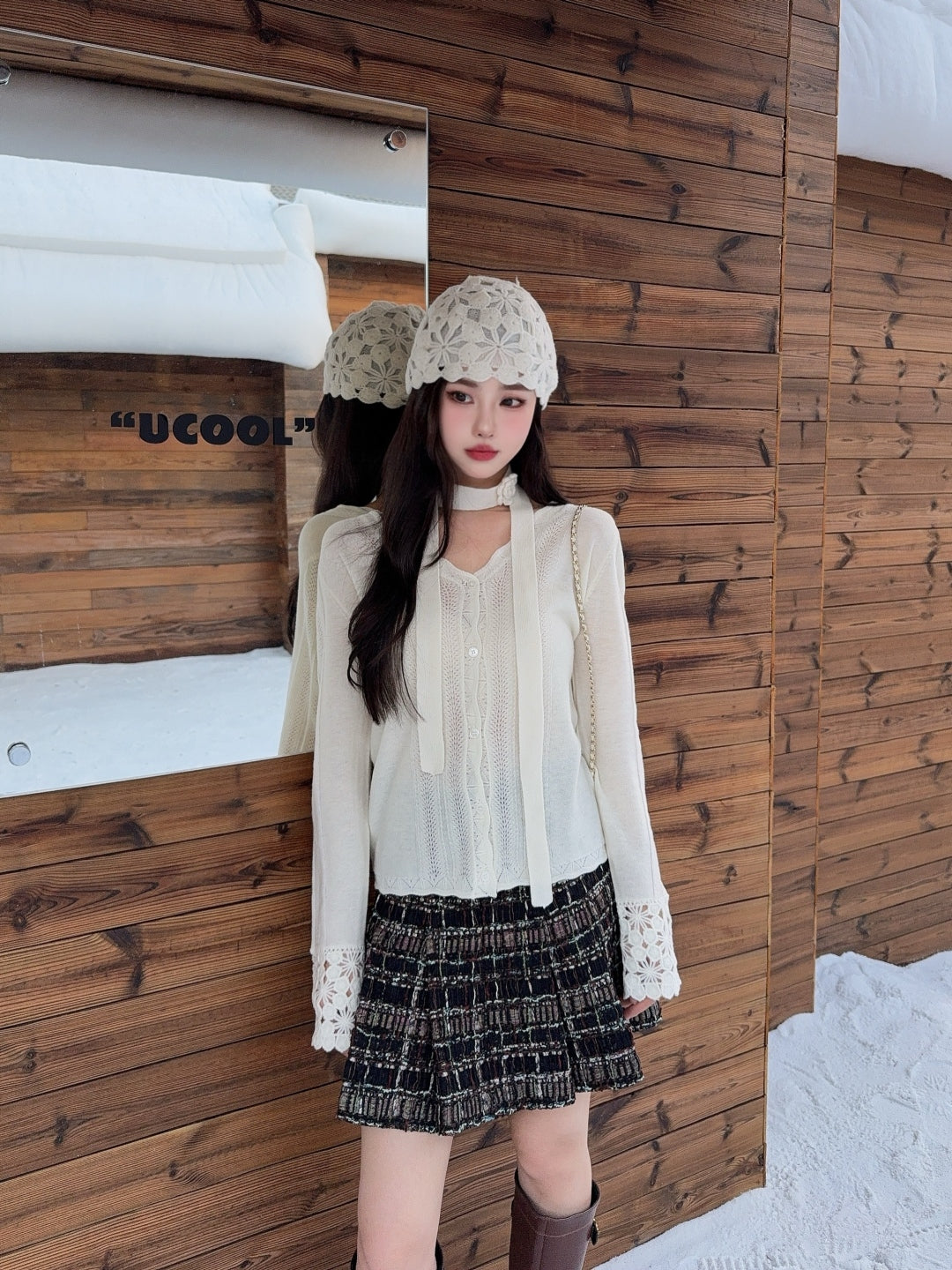 Chan NEW Cardigan + knitted hat