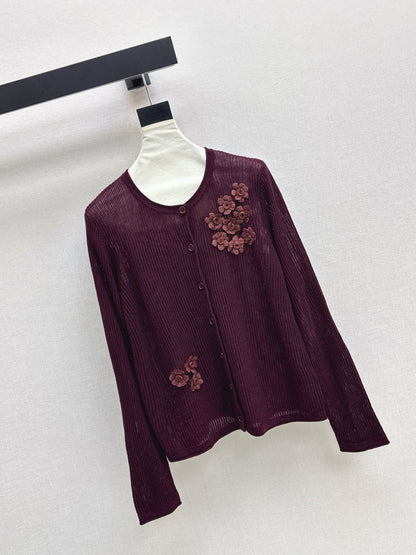Chan NEW floral embellished cardigan