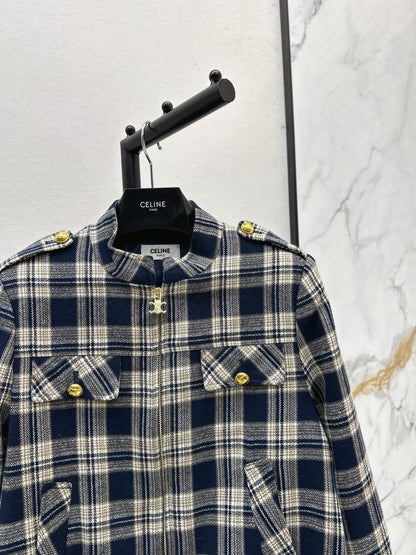 Ce1i NEW plaid coat