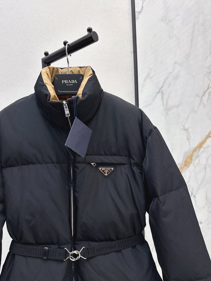 Pra NEW Down jacket with a belt