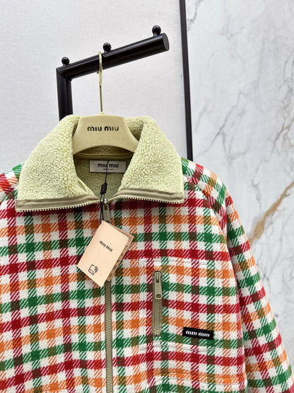 Miu NEW plaid coat
