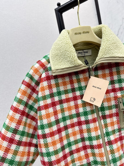 Miu NEW plaid coat