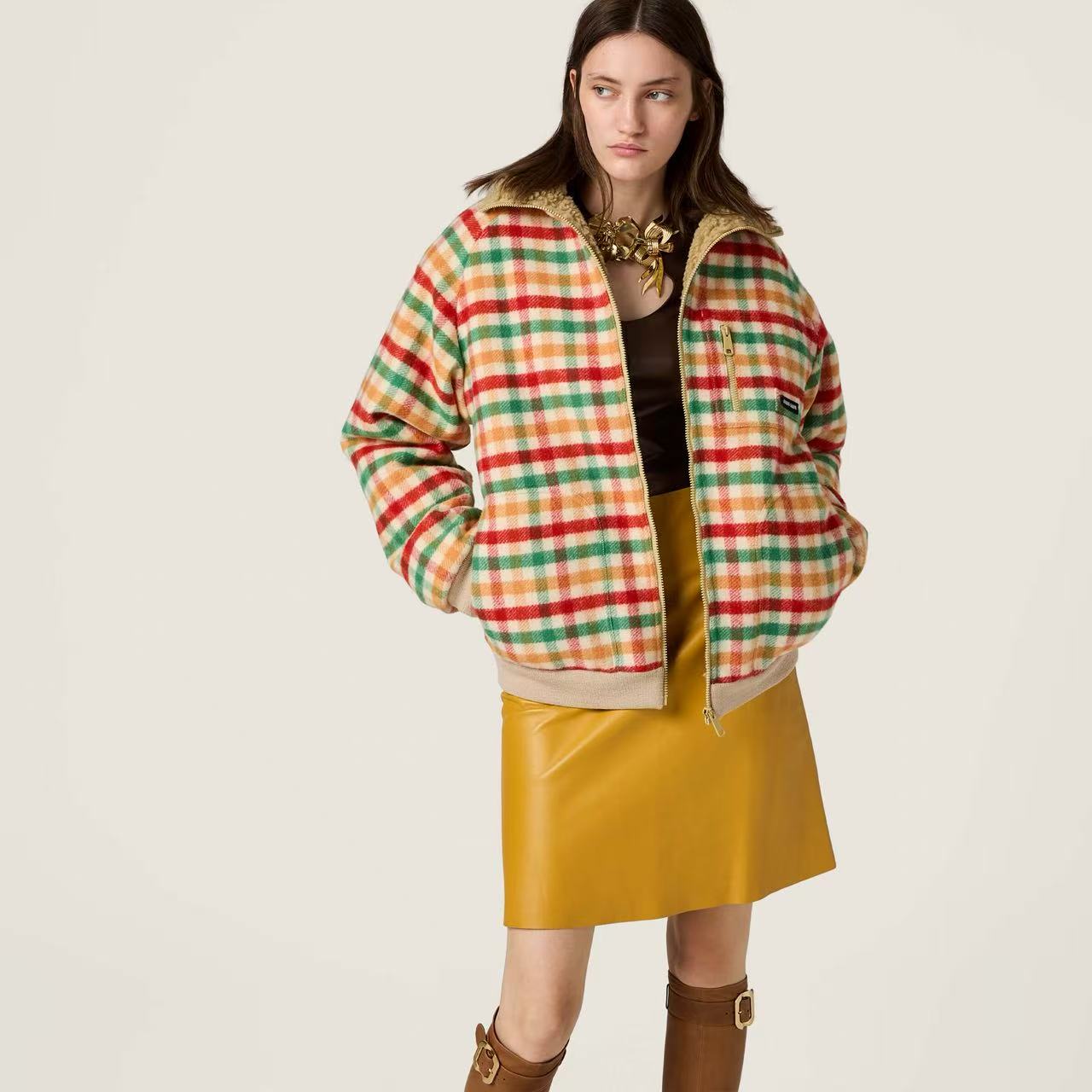 Miu NEW plaid coat