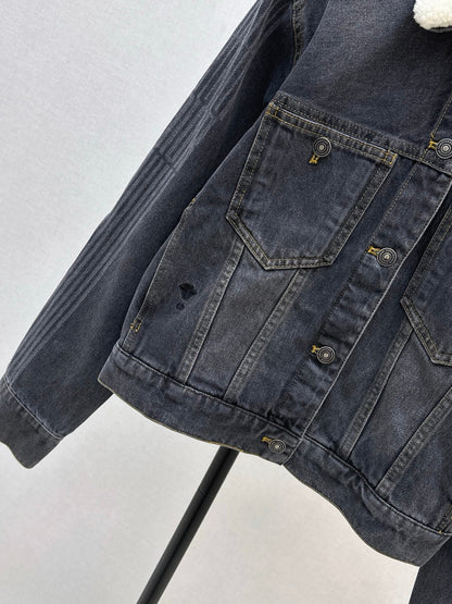 CD NEW lapel denim jacket