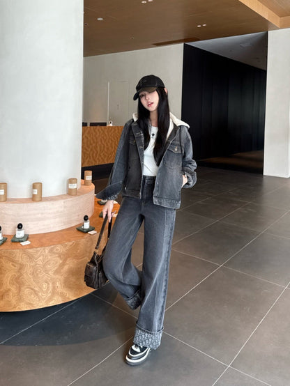 CD NEW lapel denim jacket