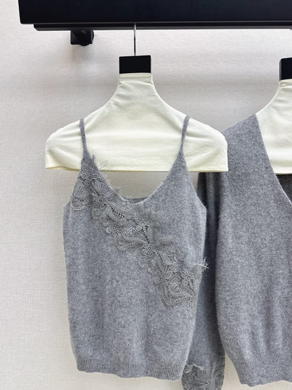 Chan NEW Lace knit suit