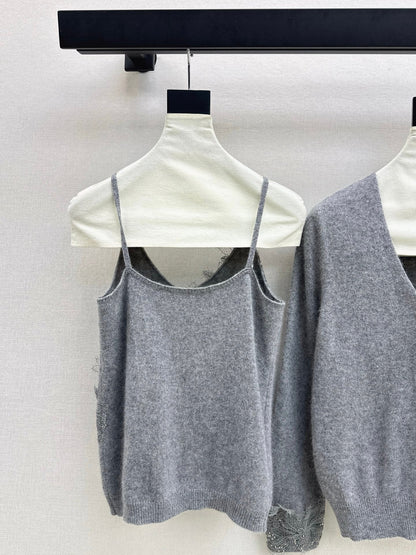 Chan NEW Lace knit suit