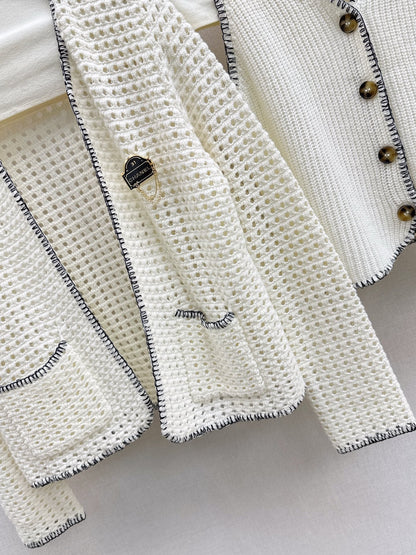 Chan NEW Hollow knit suit